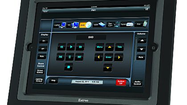 Rugged tabletop enclosure with tilt and swivel function introduced for iPad by Extron Electronics