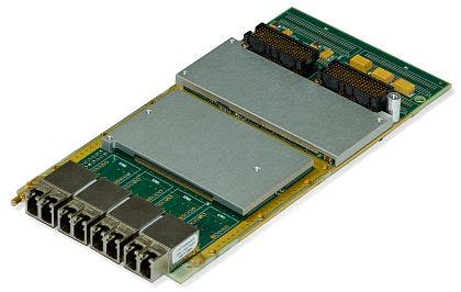 Four-channel serial Front-Panel Data Port (FPDP) interface PMC/XMC module introduced by GE