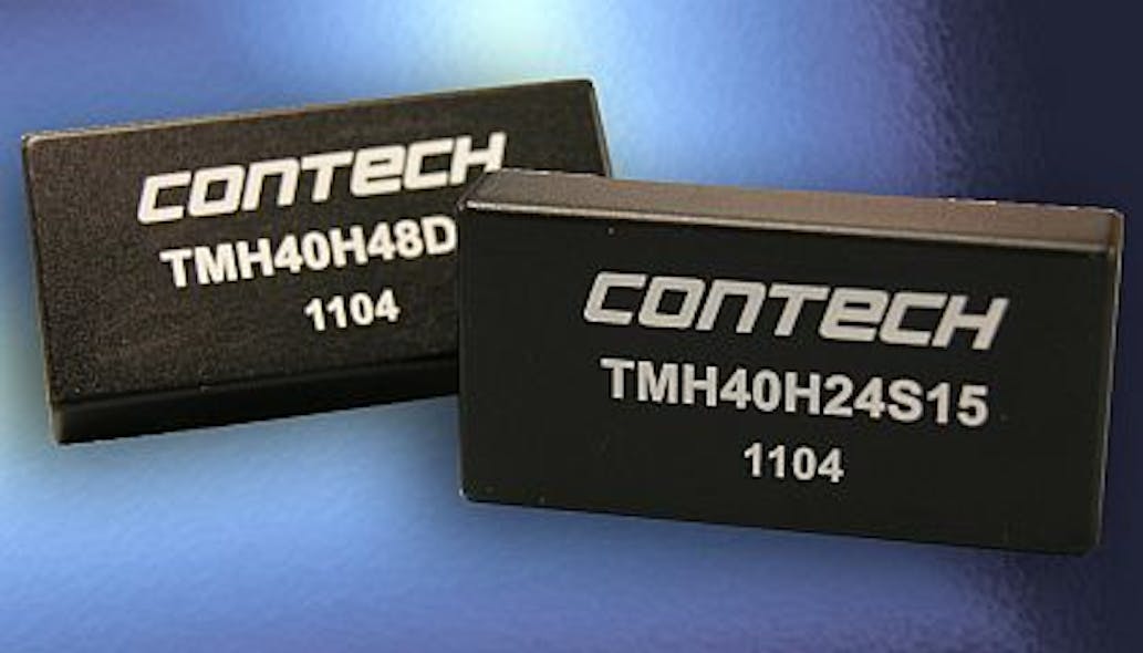 40-Watt DC-DC converter power supplies for still-air environments introduced by Contech