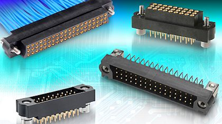 COTS three-row connectors introduced by Harwin for military and aerospace applications