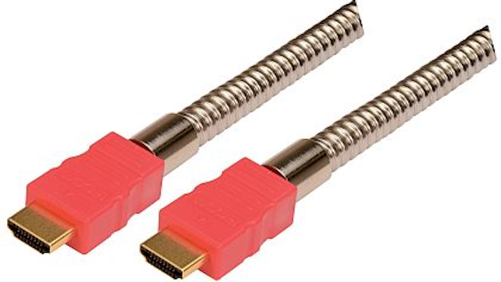 Crush-resistant armored HDMI cables introduced by L-com for harsh-environment applications