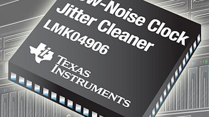 Integrated clock jitter cleaner/multiplier for wired communications introduced by TI