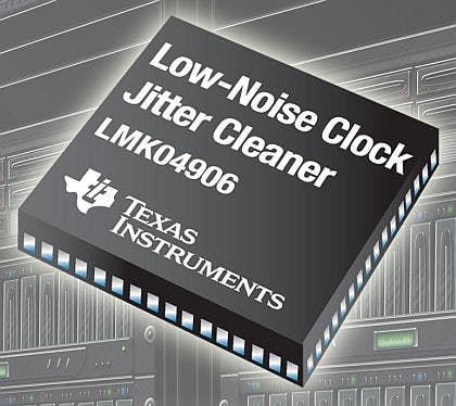 Integrated clock jitter cleaner/multiplier for wired communications introduced by TI