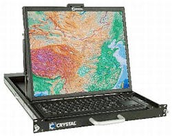Rugged 19-inch display that folds into 1-inch rack introduced by Crystal Group Rugged 19-inch display that folds into 1-inch rack introduced by Crystal Group