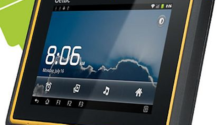 Rugged tablet computer that meets MIL-STD 810G and withstands 6-foot drops introduced by Getac