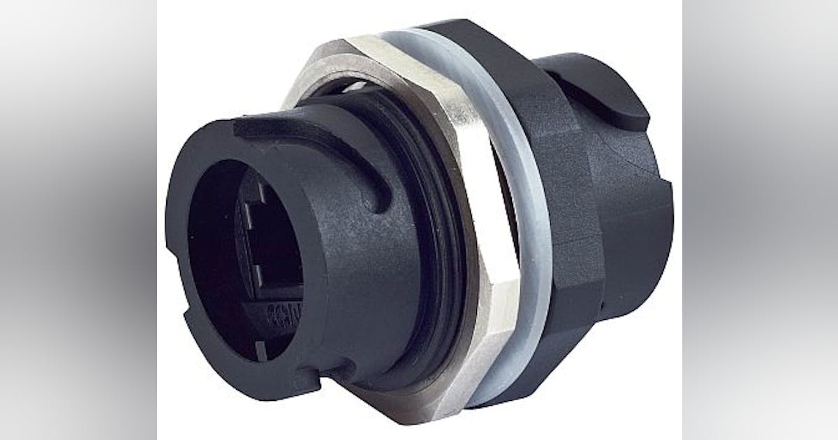 IP67-rated RJ45 dual bayonet locking connector for industrial Ethernet ...