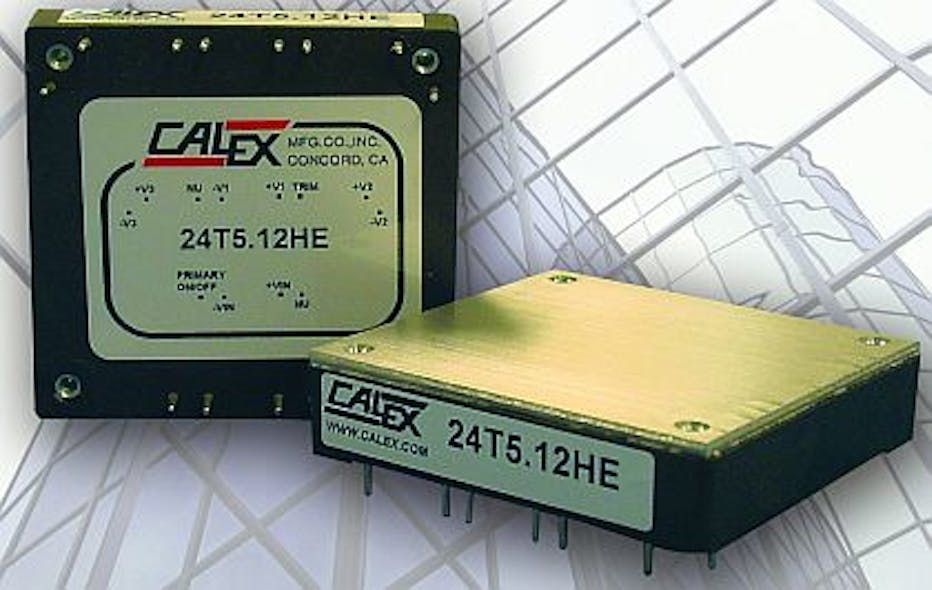 75 Watt triple-output DC-DC converters in half-brick packages introduced by Calex