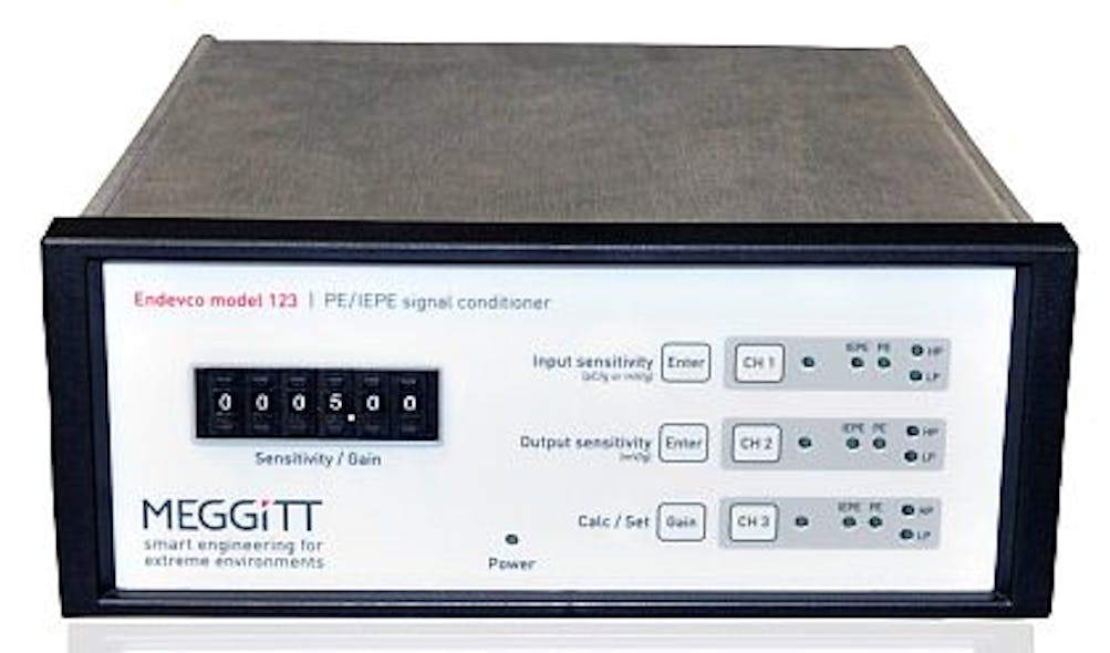 Microprocessor-controlled, three-channel benchtop signal conditioner introduced by Meggitt
