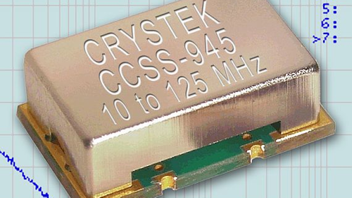 True sinewave clock oscillators for low-noise RF performance introduced by Crystek Crystals Corp.