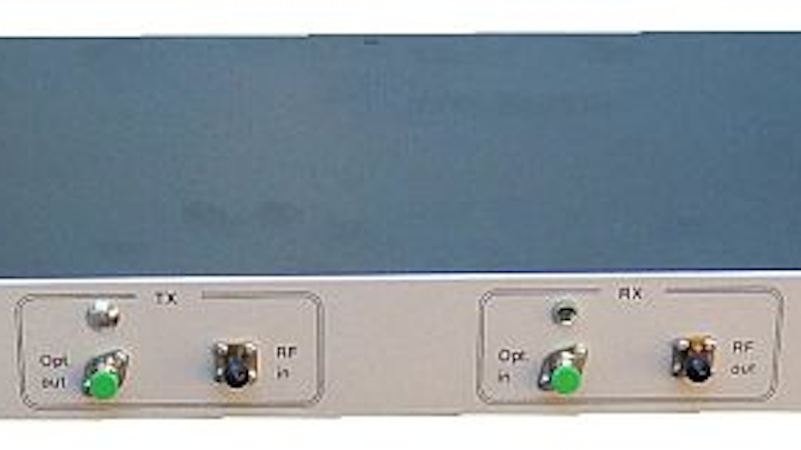 RF-over-fiber transceivers that operate on frequencies from 10 to 12 GHz introduced by Raditek