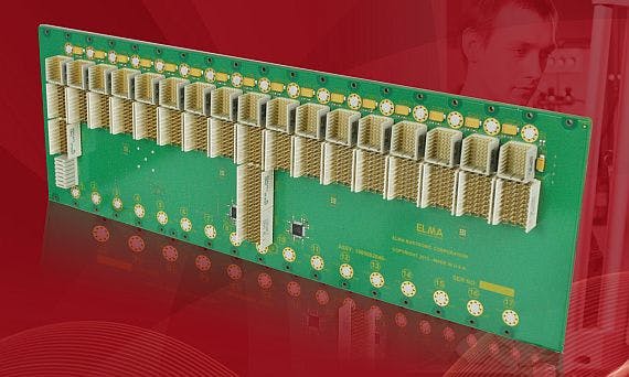 3U 17-slot PXI Express backplane for test and measurement introduced by Elma Bustronic