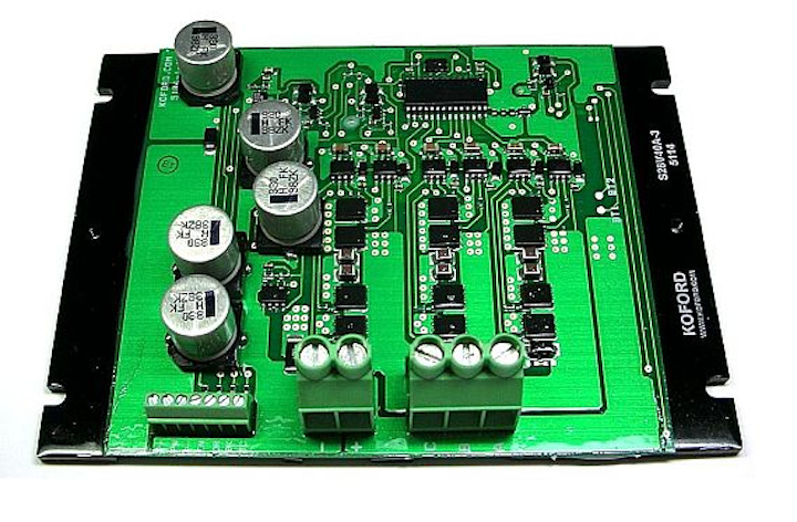30 amp 10-to-33 volt sensorless motor drives for motion control applications introduced by Koford