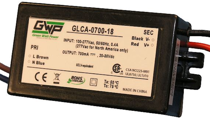 18 Watt LED power supplies for space-constrained applications introduced by Green Watt