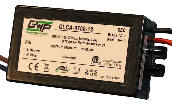 18 Watt LED power supplies for space-constrained applications introduced by Green Watt