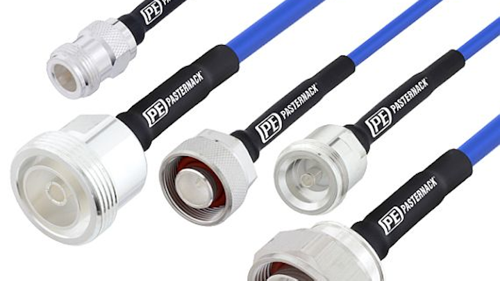 Low PIM cable jumpers for black boxes, test equipment, and antennas introduced by Pasternack