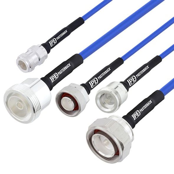 Low PIM cable jumpers for black boxes, test equipment, and antennas introduced by Pasternack