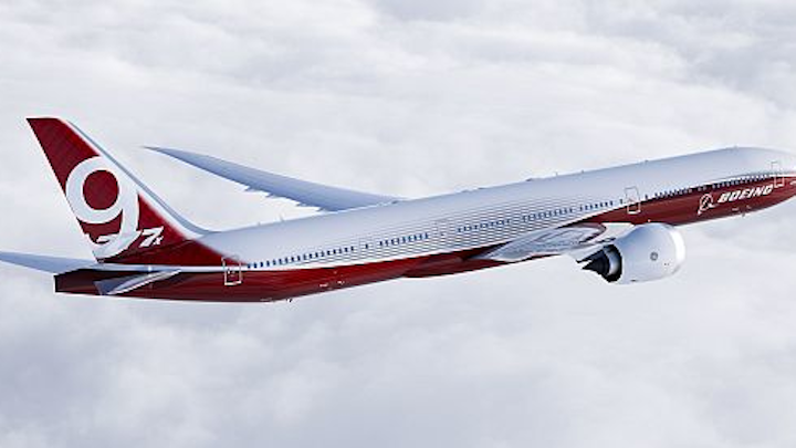 Crane to provide power conditioning and batteries for Boeing 777X passenger jet flight control