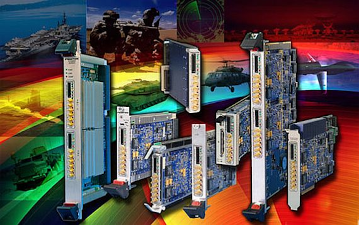 Dual-channel, 34 signal, adaptive IF relay XMC for military embedded computing introduced by Pentek