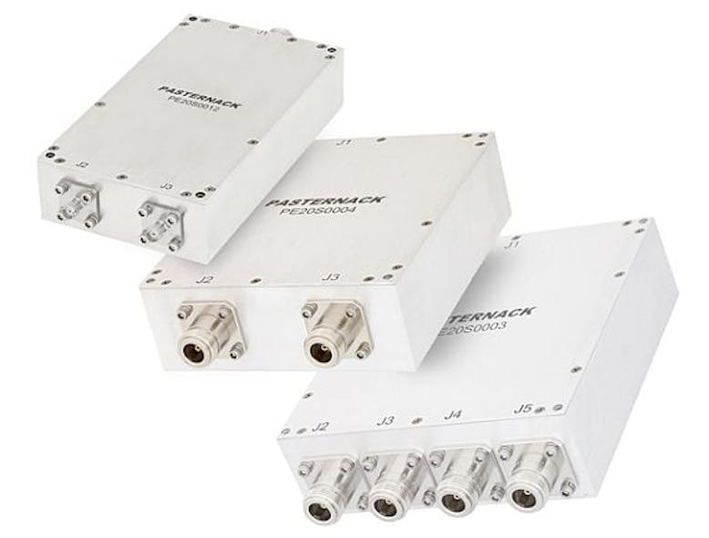 Broadband RF power combiners for military RF and microwave uses introduced by Pasternack