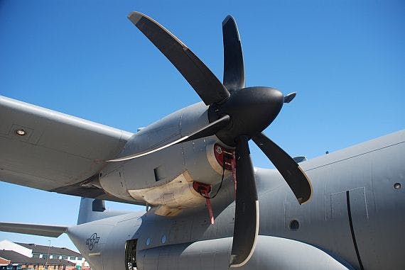 Air Force continues project to upgrade propeller control systems in C-130 turboprop aircraft