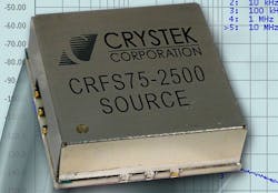 RF and microwave 2.5 GHz phase locked clock source for avionics and radios introduced by Crystek
