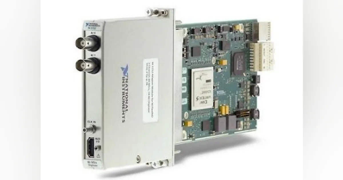 Six PXI test and measurement modules with reconfigurable FPGA-based I/O ...