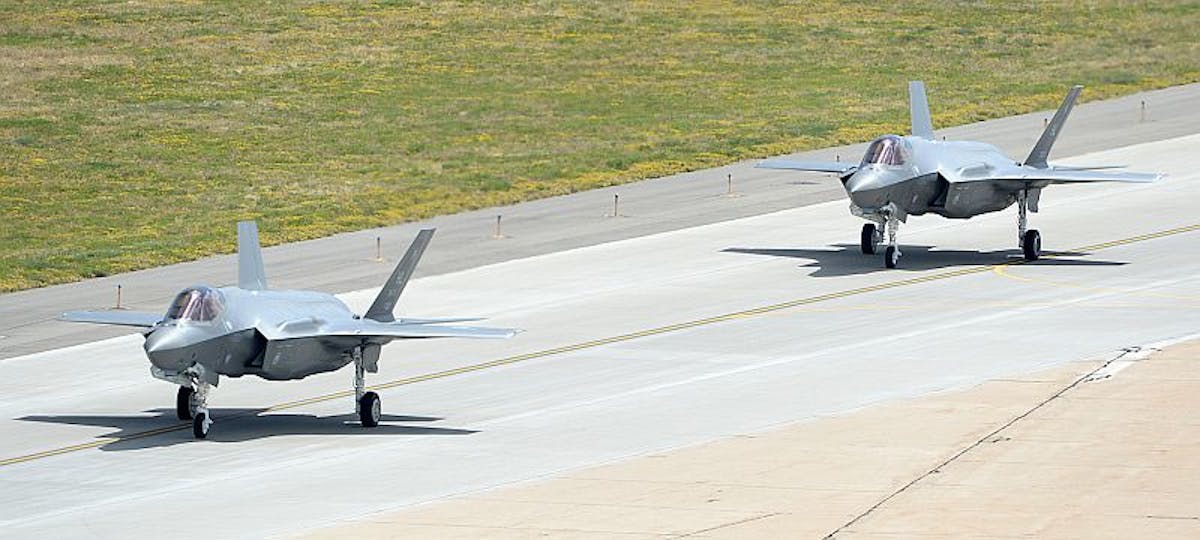 First Two F 35a Lightning Ii Military Fighter Jets Arrive At Hill Afb