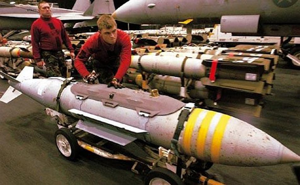 Navy F/A-18 combat jets being fitted for laser-guided JDAM smart bombs to attack moving targets