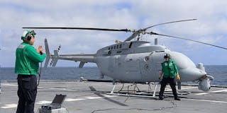 U.S. Navy shipboard unmanned aerial vehicle (UAV) experts needed a digital data link to control the MQ-8B and MQ-8C unmanned helicopters operating from the Littoral Combat Ship