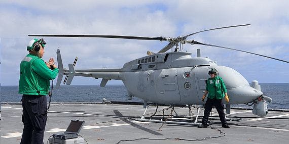 U.S. Navy shipboard unmanned aerial vehicle (UAV) experts needed a digital data link to control the MQ-8B and MQ-8C unmanned helicopters operating from the Littoral Combat Ship