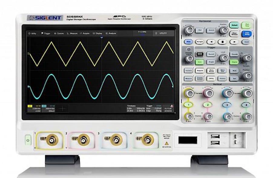 Digital storage oscilloscopes for aerospace and defense test and measurement introduced by Saelig
