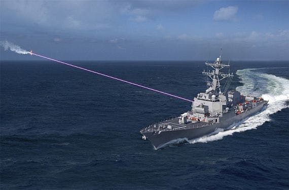 Navy to install laser weapons on destroyer in 2021 to defend against boats and unmanned vehicles