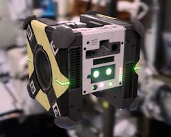New robot assistants called &apos;Astrobees,&apos; developed by NASA to assist in the operation of the International Space Station, are equipped with a sizeable payload of cameras and sensors to enable the robotics to navigate the station