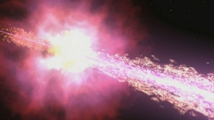 Gamma rays are the most energetic form of light produced by the hottest regions of the universe, such as in this gamma-ray burst, shown here.