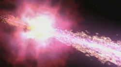 Gamma rays are the most energetic form of light produced by the hottest regions of the universe, such as in this gamma-ray burst, shown here.