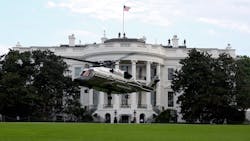 A Sikorsky VH-92 helicopter lands in front of the White House during tests in September 2018. A Sikorsky VH-92 helicopter lands in front of the White House during tests in September 2018.