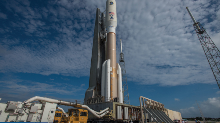 The Atlas 5 rocket, shown above, is one of today’s primary launch vehicles for U.S. military satellites.