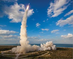 The United Launch Alliance&rsquo;s Atlas V rocket launches an advanced weather satellite for the U.S. National Oceanic and Atmospheric Administration.