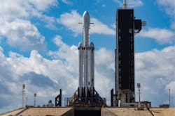 The SpaceX Falcon Heavy uses the company&rsquo;s upgraded Falcon 9 side boosters.