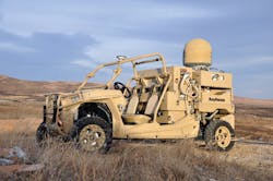 The Raytheon advanced high-power microwave and high-energy laser defeated dozens of drone targets in a U.S. Air Force demonstration at White Sands Missile Range, N.M. New Mexico. The Raytheon advanced high-power microwave and high-energy laser defeated dozens of drone targets in a U.S. Air Force demonstration at White Sands Missile Range, N.M. New Mexico.