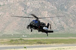Raytheon, in partnership with the U.S. Army and U.S. Special Operations Command, has mounted a high-energy laser on an AH-64 Apache attack helicopter.