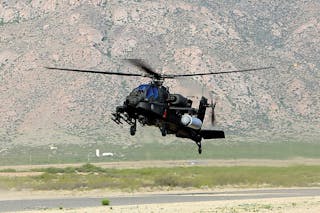 Raytheon, in partnership with the U.S. Army and U.S. Special Operations Command, has mounted a high-energy laser on an AH-64 Apache attack helicopter.
