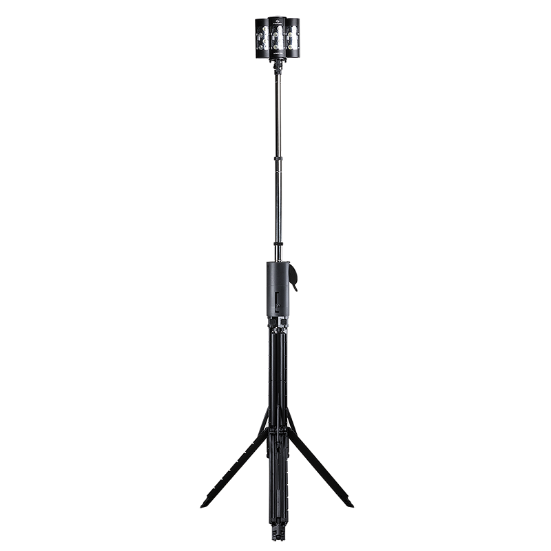 8.5' Tall Cordless Light, Rechargeable and Quick to Deploy