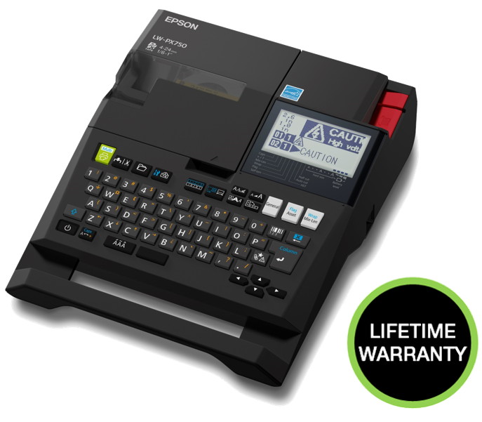 The Epson LABELWORKS LW-PX750 features Mixed-Length printing for variable-length labels on a single, half-cut strip and Pick-and-Print for faster print-and-apply in the field.