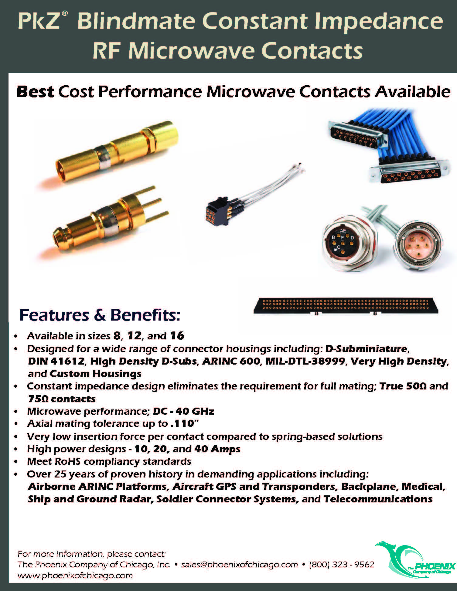 PkZ&circledR; series of Blindmate RF Contacts
