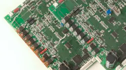 SCS Parylene HT board (top) vs. uncoated board (bottom) after salt-fog testing. SCS Parylene HT board (top) vs. uncoated board (bottom) after salt-fog testing.
