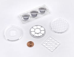 Combiners, like those above, are used in HUDs and HMDs. Combiners, like those above, are used in HUDs and HMDs.