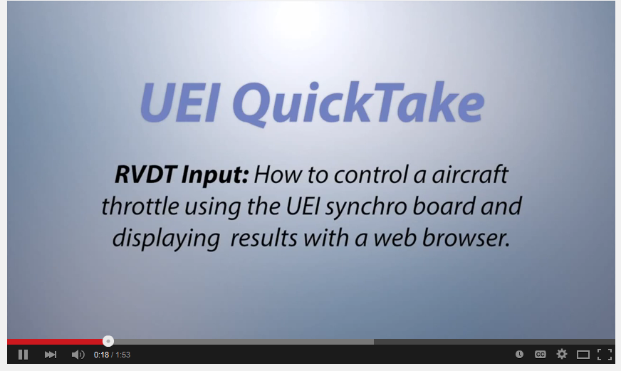 How To Control An Aircraft Throttle Using UEI RVDT Synchro Board And ...