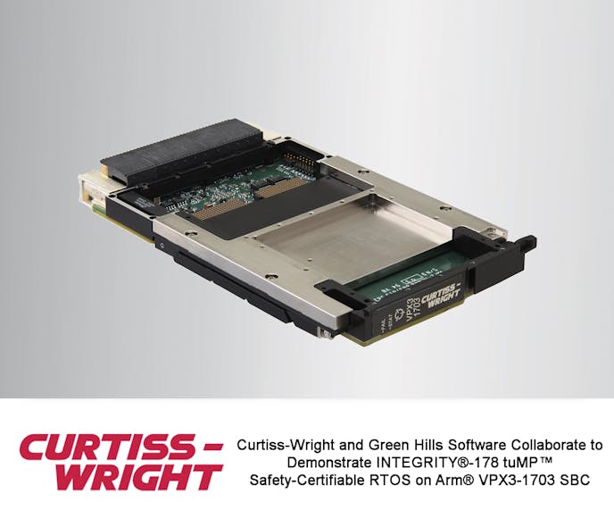 Curtiss-Wright and Green Hills Software Collaborate to Demonstrate INTEGRITY-178 tuMP RTOS on Arm VPX3-1703 SBC