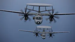The Navy E-2D radar surveillance aircraft, shown above, is among the aircraft that use Fibre Channel network switches.